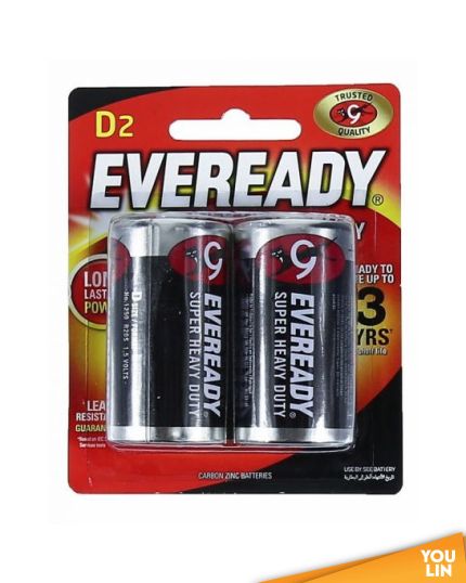 Eveready 1250BP2M D Super Heavy Duty Battery 2pc Card