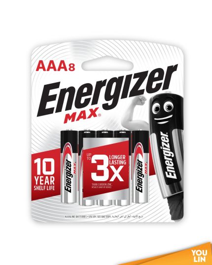 Energizer E92BP8G AAA Battery 8pc Card