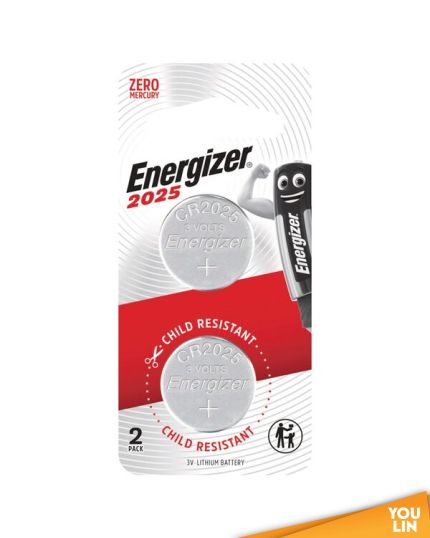 Energizer CR2025 BS2 Lithium Battery 2pc card