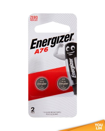 Energizer A76 BP2 (LR44) 1.5V Battery 2pc card