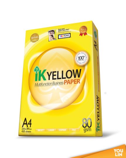 IK Yellow 80gsm A4 Paper - 450's X 10reams