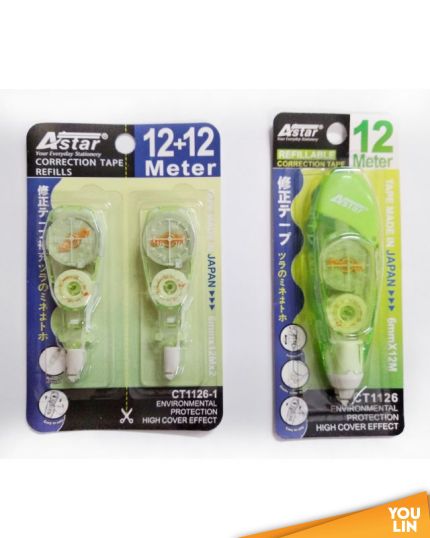 Astar CT-1126-1 Correction Tape Refill 12M X 6MM X2PCS