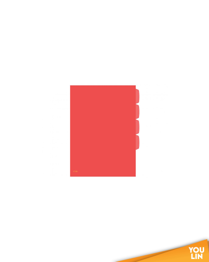 ASTAR E356 A4 4 DIVIDER HOLDER FILE - RED