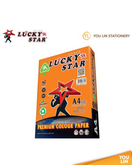 Luckystar CS240 A4 80gm Color Paper 450'S - Saffron