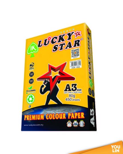 Luckystar CS200 A3 80gm Color Paper 450'S - Gold