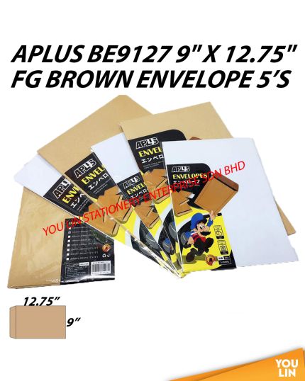 APLUS BE9127 9" X 12.75" FG Brown Envelope 5'S