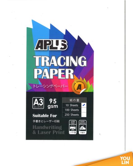APLUS A3 95GM Tracing Paper 10'S