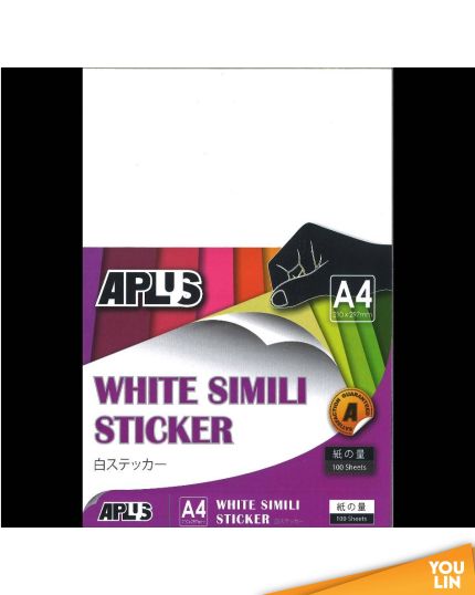 APLUS A4 White Simili Sticker 100'S