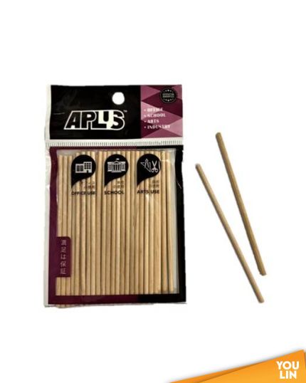 APLUS Round Wood Stick 10cm 40pcs - Plain