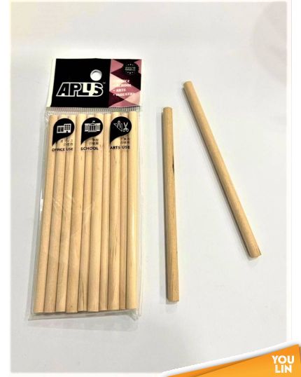 APLUS Round Wood Stick 12cm 10pcs - Plain