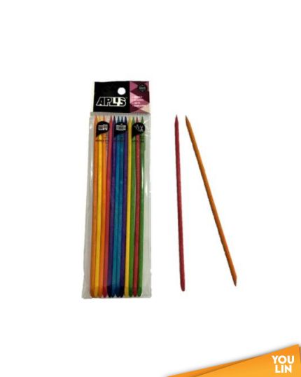 APLUS Round Wood Stick 17.5cm 12pcs - Colour