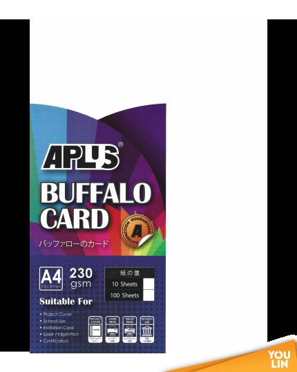APLUS A4 230gsm Buffalo Card 100'S - White