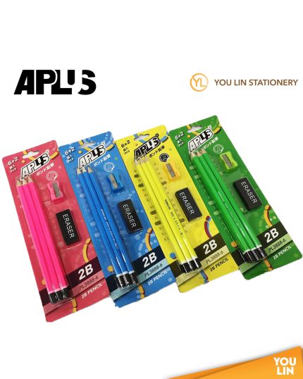 APLUS PL3888-6 2B PENCIL 6' + Spr + Era