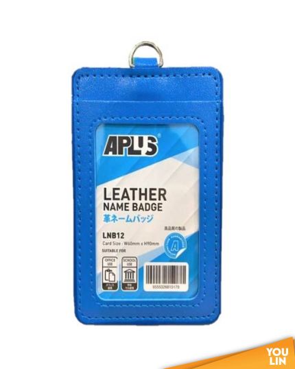 APLUS LNB12 D/Sided Leather Name Badge - L.Blue