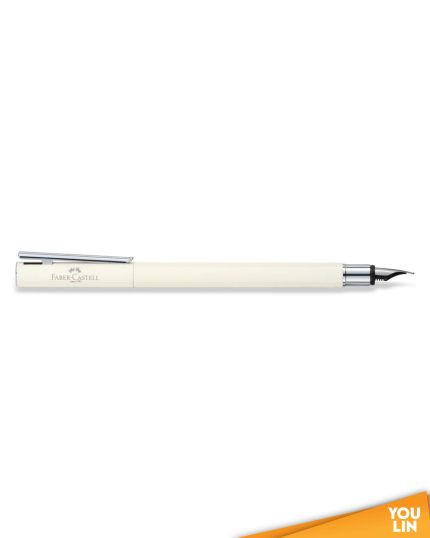 Faber Castell 342401 Neo Slim S/S Fountain Pen F - Ivory Shiny Chromed