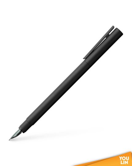 Faber Castell 342301 Neo Slim S/S Fountain Pen F - Black Matt Black Chromed