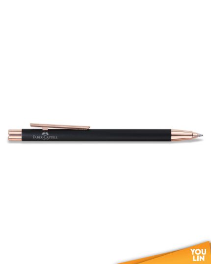 Faber Castell 343110 Neo Slim S/S Ball Pen - Black Matt Rose Gold Chromed