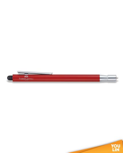 Faber Castell 342610 Neo Slim S/S Ball Pen - Oriental Red Shiny Chromed