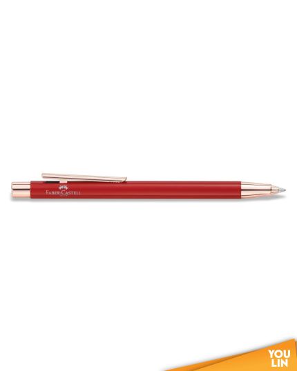 Faber Castell 342710 Neo Slim S/S Ball Pen - Oriental Red Rose Gold Chromed