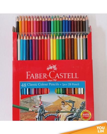 Faber Castell 115887 48L Classic Colour Pencil+2PC Tri-Grip 2B