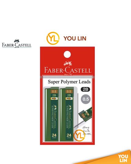Faber Castell 124533 0.5MM 2B SUPER POLYMER LEADS 2XPB