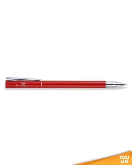 Faber Castell 342605 Neo Slim S/S Roller Ball Pen - Oriental Red Shiny Chromed
