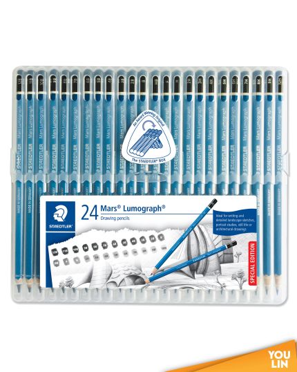 STAEDTLER 100 TB24 Mars Lumograph Pencil Box of 24 Degrees