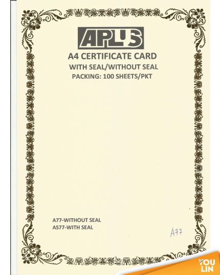 APLUS A4 160gm Certificate Card - A77