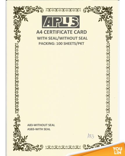 APLUS A4 160gm Certificate Card - A83
