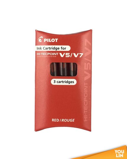 PILOT Bxs-Ic Ink Cartridge For Bxc - V5/V7 3Pcs/Pkt - Red