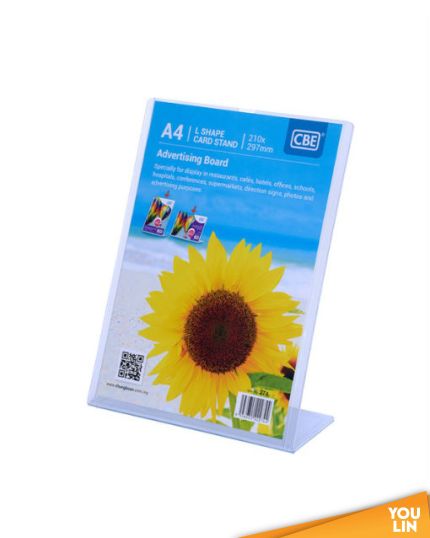 CBE 274 A4 L Shape Acrylic Card Stand / Brochure Stand