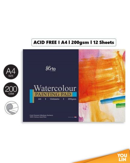 Arto CR36253 A4 200GSM Watercolour Paper 12'S