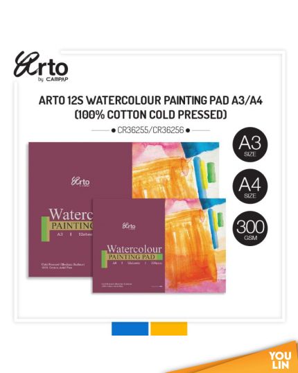 Arto Cr36255/6 300Gsm Watercolour Paper 12'S