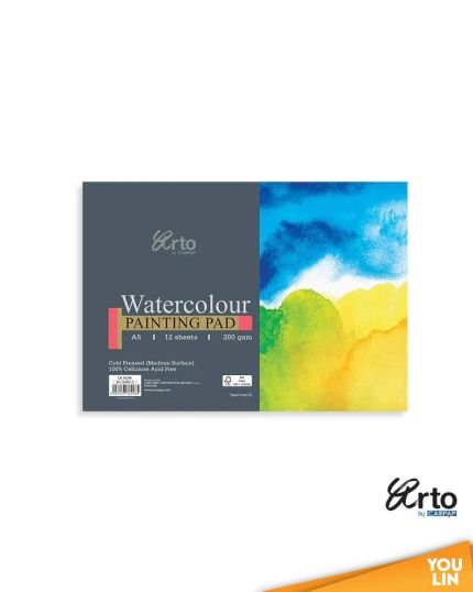 Arto CR36298 A5 200GSM Watercolour Paper Pad 12'S