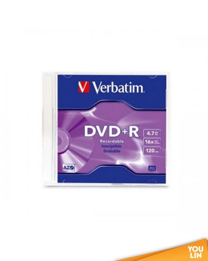 Verbatim DVD+R 16X 4.7GB 120Min With Slim Case