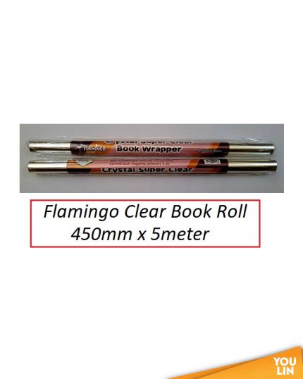 Flamingo Book Wrapper 450MM X 5M - Clear