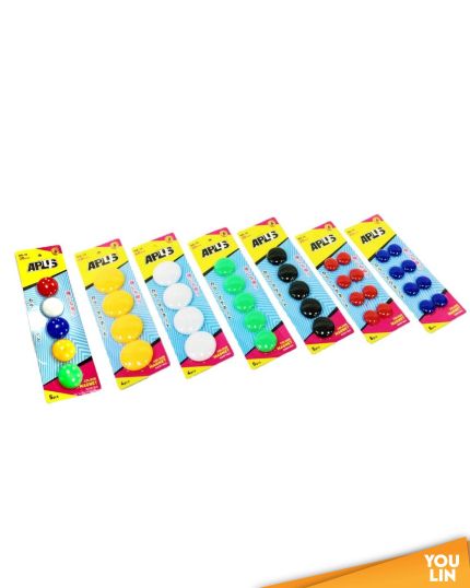 APLUS 20MM Solid Color Magnetic Button 8pcs/Card