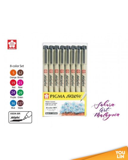 Sakura Pigma Brush Pen 8 Colour Set