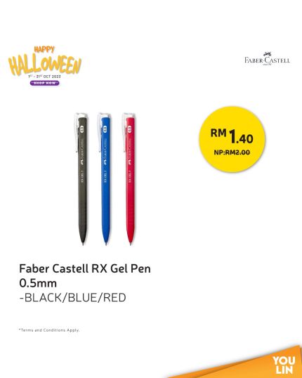 Faber Castell 0.5MM Rx Gel Pen Red