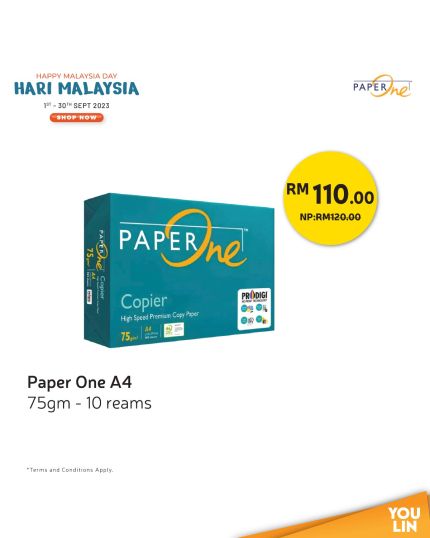 Paper One 75GSM A4 Paper - 10 Reams Promo