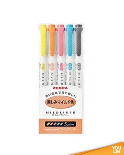 Zebra WKT7-N-5C Mildliner Highlighter 5pcs