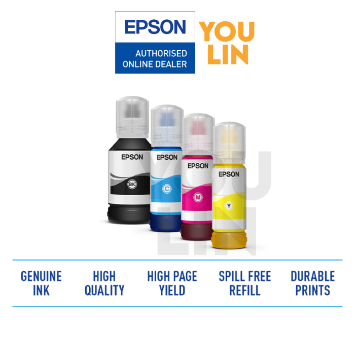 Epson 008 Ink Bottle (Black, Cyan, Magenta, Yellow)