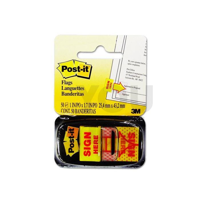 3M 680-9 Sticky Flags / Page Markers - Sign Here