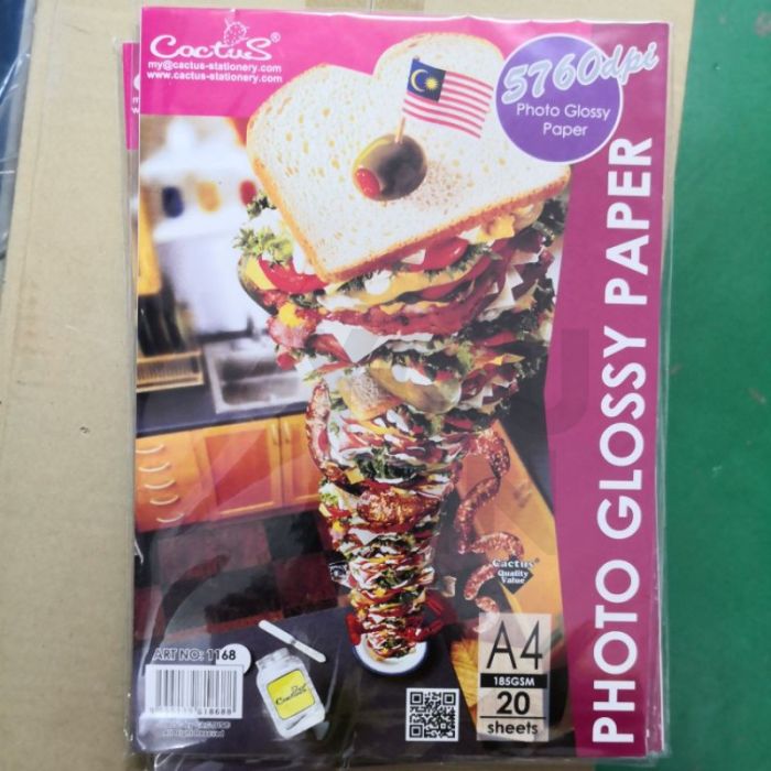 Cactus 1168 A4 185GM Photo Glossy Paper