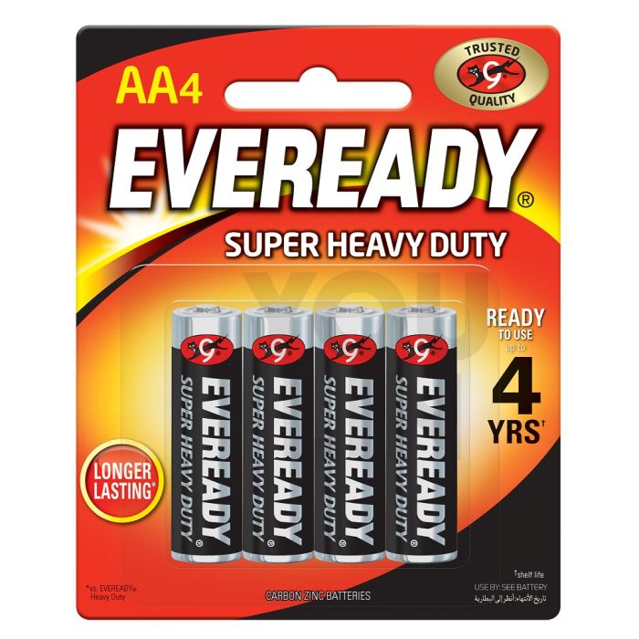 Eveready 1215BP4M AA Super Heavy Duty Battery 4pc Card