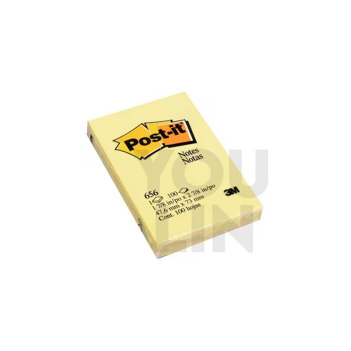 3M 656 (2'' x 3'') Yellow Post It Notes / Sticky Notes