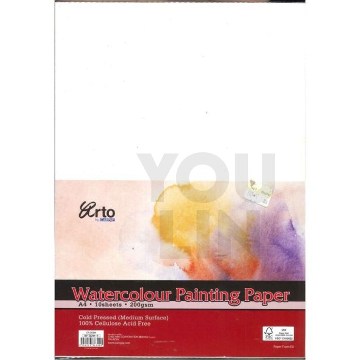 Arto CR36344 A4 200GSM Watercolour Paper 10'S