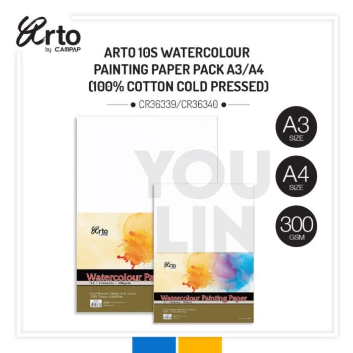 Arto CR36339/40 300GSM Watercolour Paper 10'S