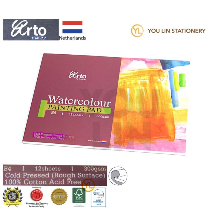 Arto CR36257 B4 300GSM Watercolour Paper 12'S