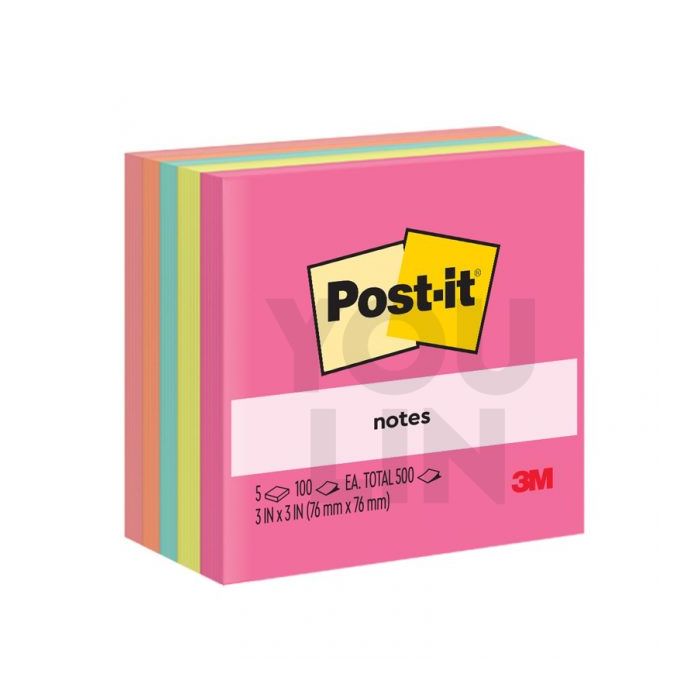 3M 654-5AN (3" x 3" x 5PAD) Post it Note Poptimistic Collection
